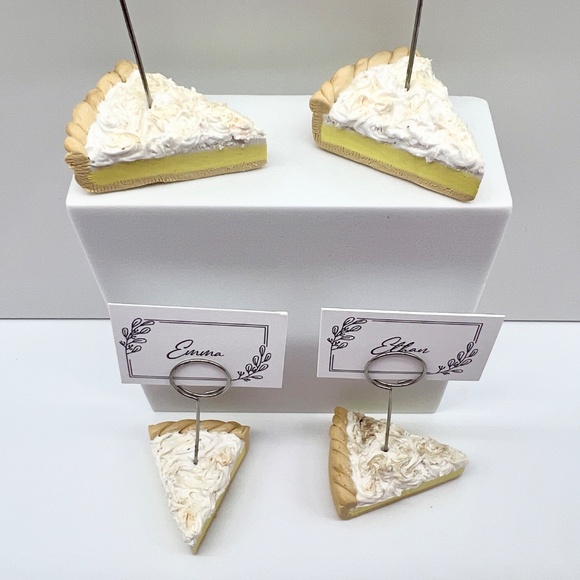 Lemon Meringue Pie Place Card Holders – Set of 2 | Handmade Clay Table Decor - Picture 15 of 16